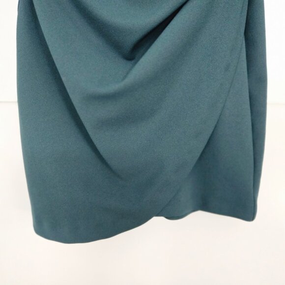 Zara Dark Green V-Neck Faux-Wrap Dress Size XS - Picture 7 of 14
